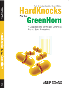 Anup Soans | HardKnocks for the GreenHorn | Medical Reps | Front-line Managers | Training