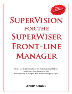 Anup Soans | SuperVision for the SuperWiser Front-line Manager | Pharma Training | managers | emotional intelligence