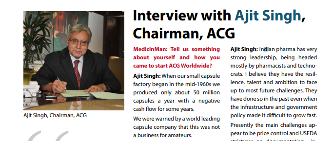 Interview with Ajit Singh, Chairman, ACG