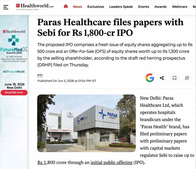Will Paras IPO Disrupt Non-Metro Hospitals Like Mankind Pharma?